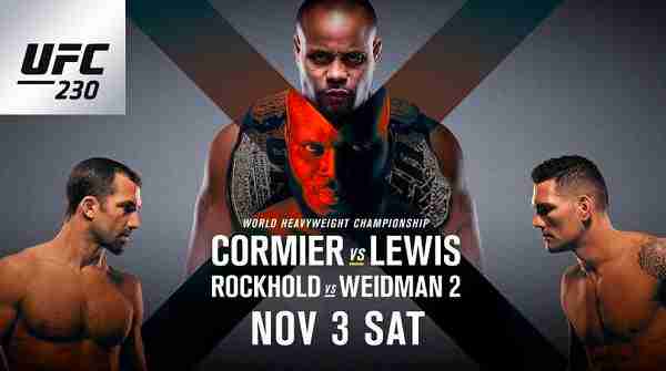 Watch UFC 230: Cormier vs. Lewis and Rockhold vs Weidman 2