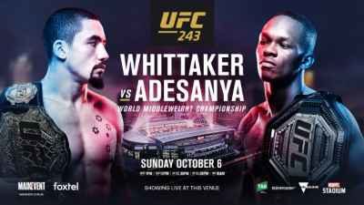 Watch UFC 243 Whittaker VS Adesanya Online 10/6/2019