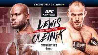 Watch UFC Fight Night 174 Lewis vs Oleninik 8/8/2020 Online 8th August 2020
